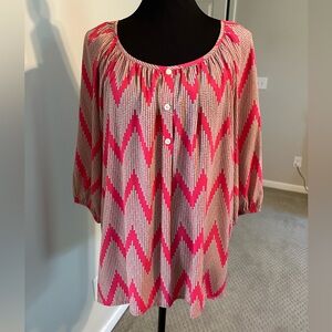 Glam Pink and Green Relaxed Graphic Tunic